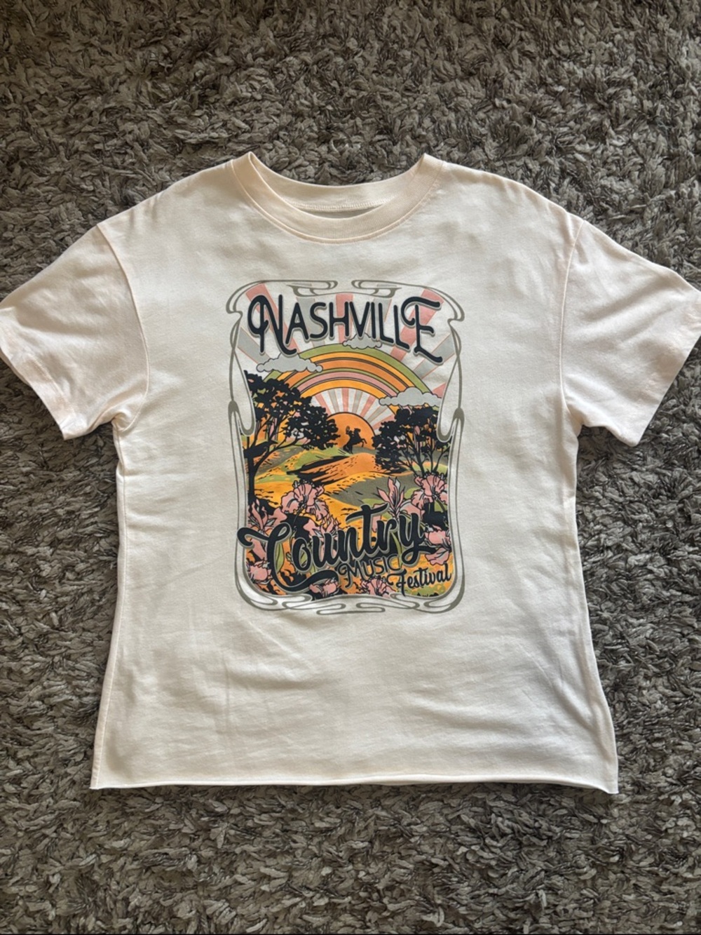 Awake Cream Graphic Tee with Multicolor “Nashville Country Music Festival”